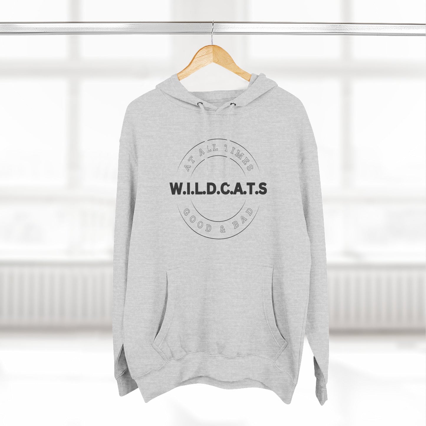 Adult Wildcats Christian Black Letters & Picture Pullover Hoodie