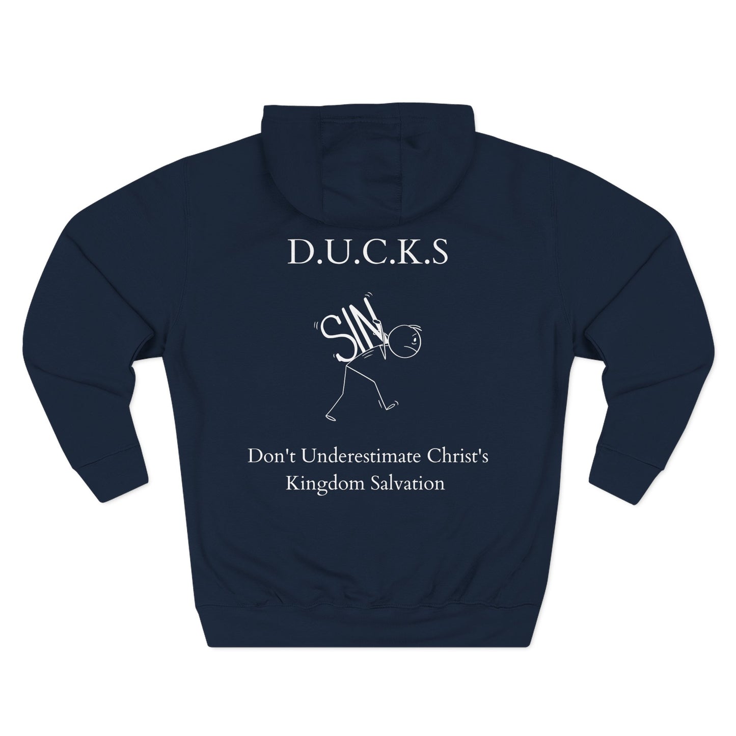 Adult Ducks Christian White Words Pullover Hoodie