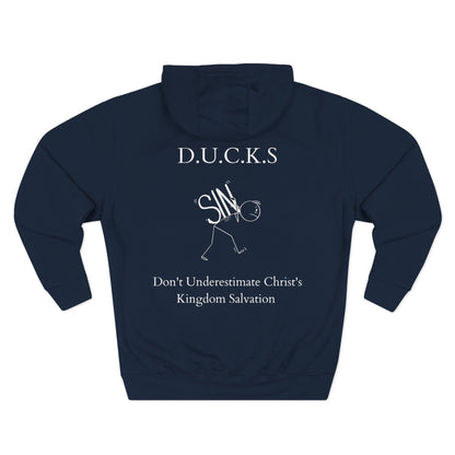 Adult Ducks Christian White Words Pullover Hoodie