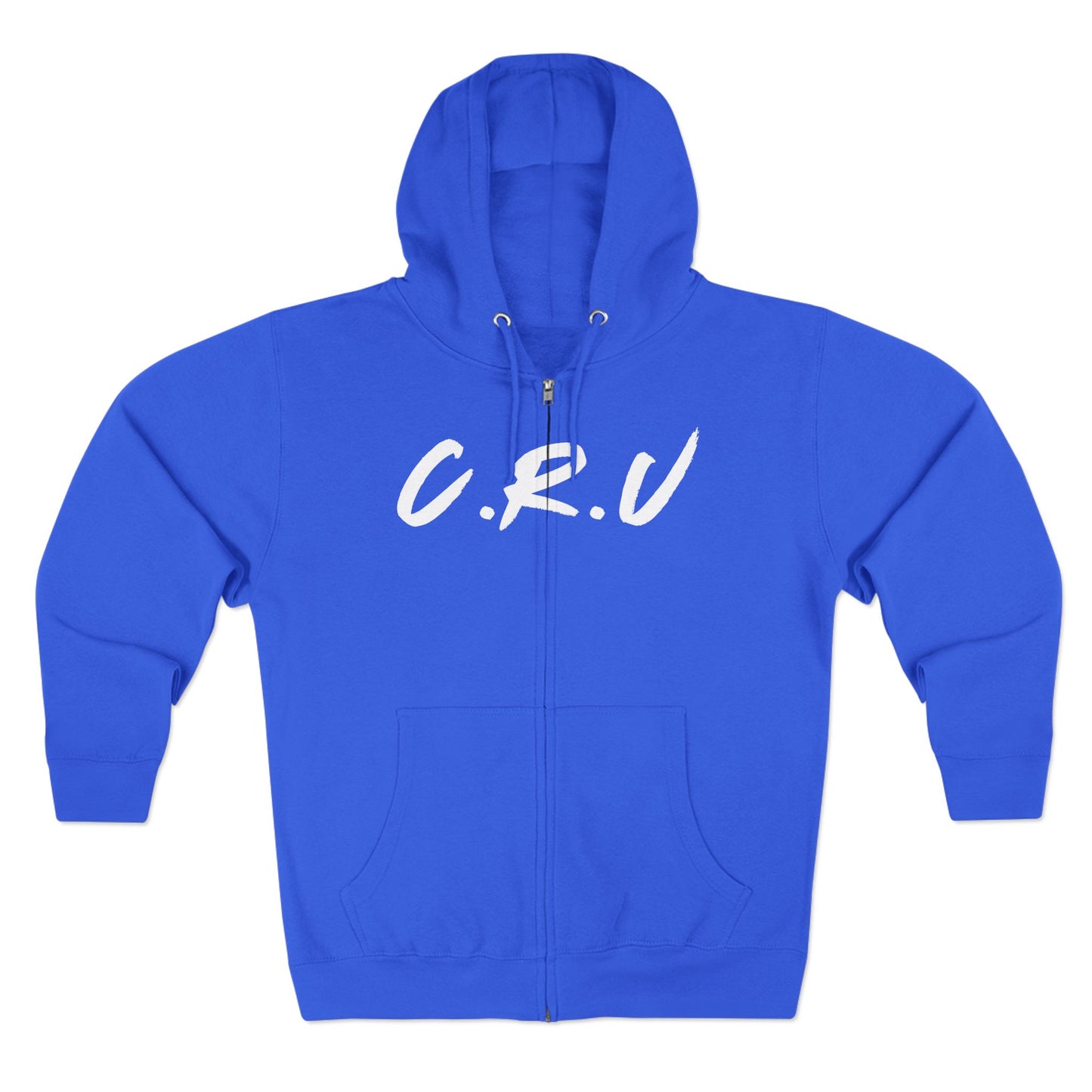 Adult Cru White Zipper Hoodie
