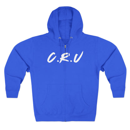 Adult Cru White Zipper Hoodie