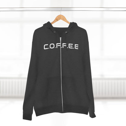 Adult Coffee Christian White Words Only Hoodie Zipper