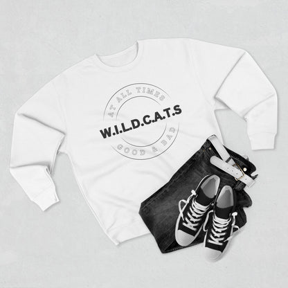 Adult Wildcats Christian Black Letters & Picture Crewneck