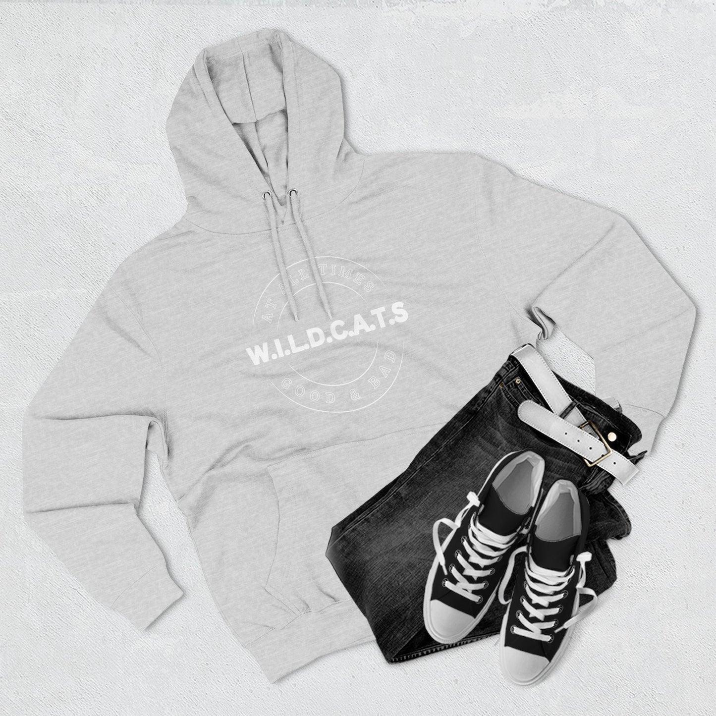 Adult Wildcats Christian White Letters & Picture Pullover Hoodie