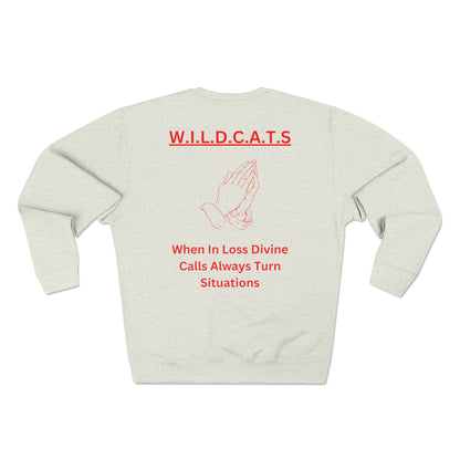 Wildcats Christian Red Letters & Picture Crewneck