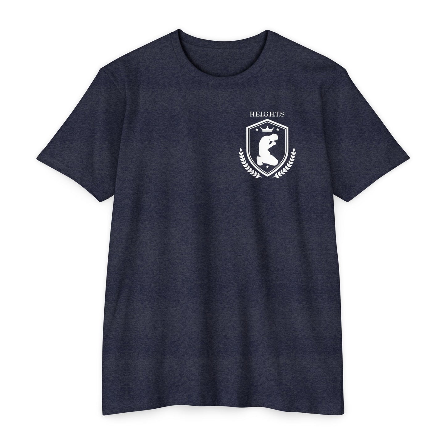 Adult Heights Christian White Letters & Image Premium Tee