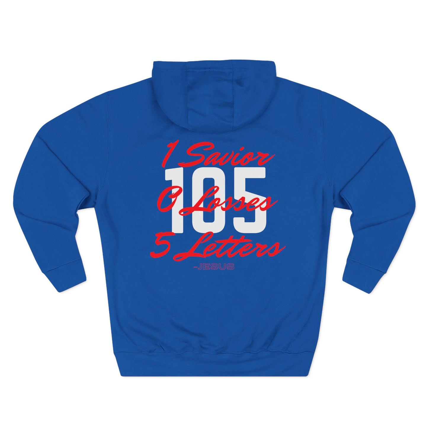 Adult 105 Christian Red and White Letters Hoodie