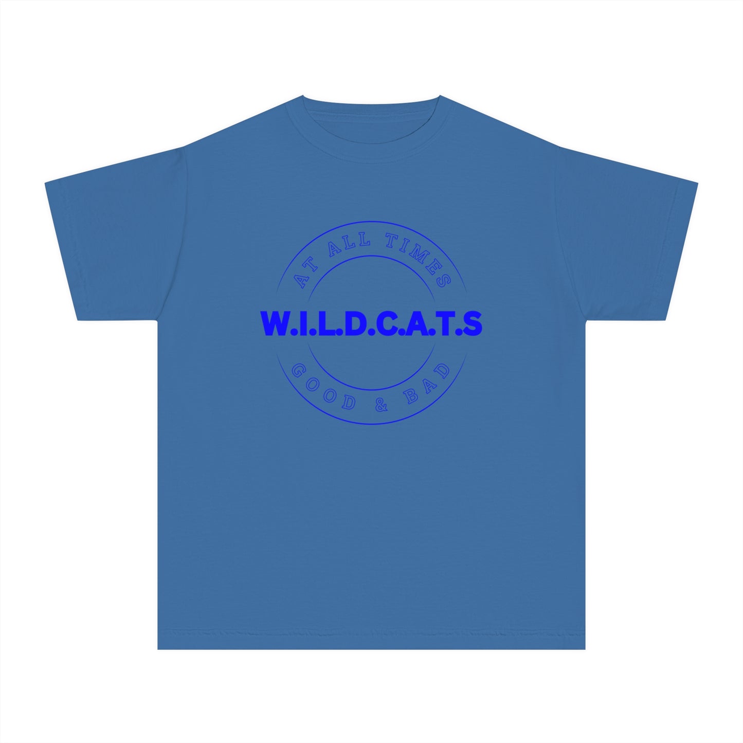 Youth Wildcats Christian Blue Letters & Picture