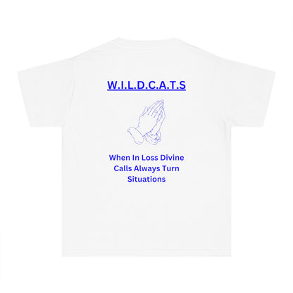 Youth Wildcats Christian Blue Letters & Picture