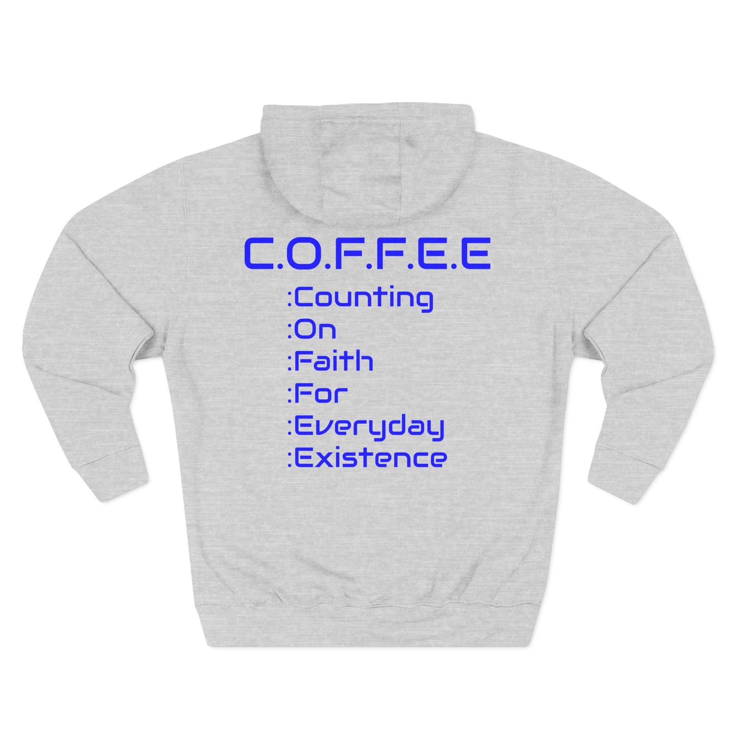 Adult Coffee Christian Blue Words Only Hoodie