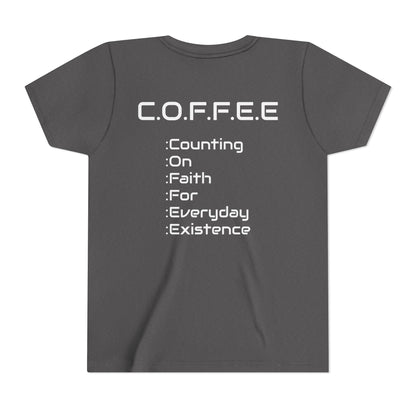 Youth Adult Coffee Christian White Words Only