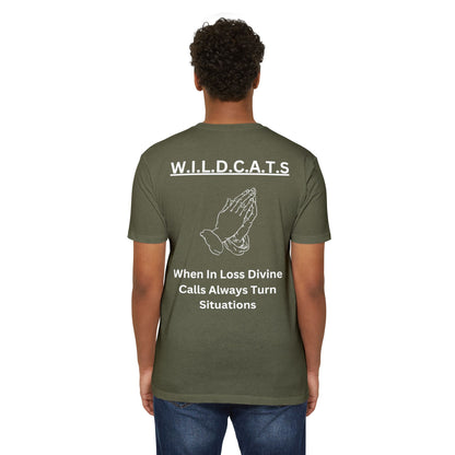 Wildcats Christian White Letters & Picture