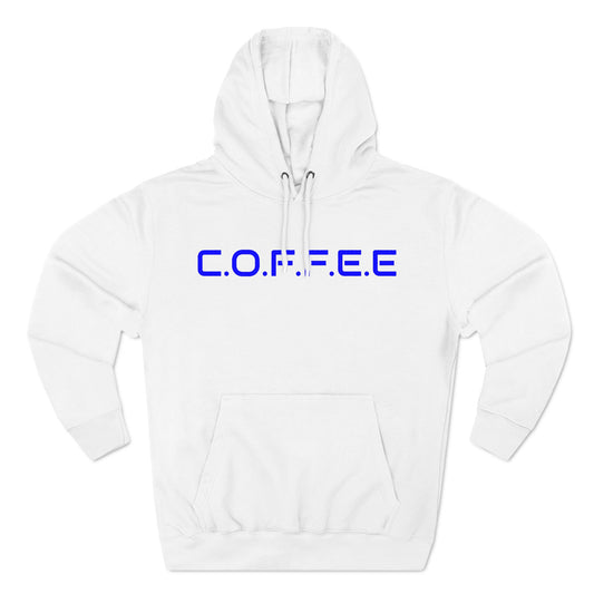 Adult Coffee Christian Blue Words Only Hoodie