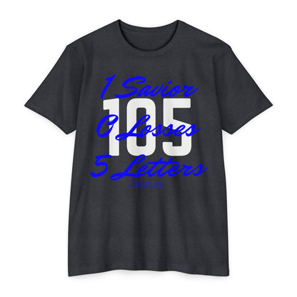 Adult 105 Christian Blue and White Letters Blended