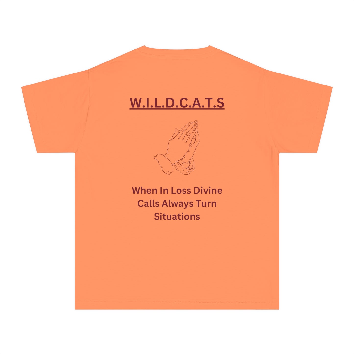 Youth Wildcats Christian Marron Letters & Picture