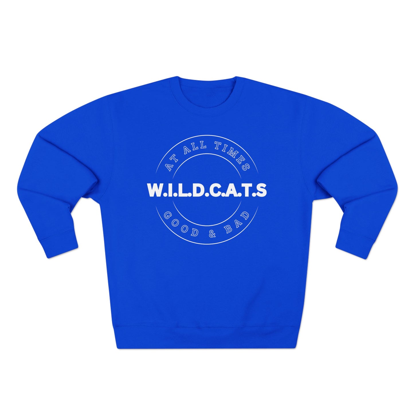 Adult Wildcats Christian White Letters & Picture Crewneck