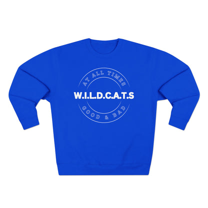 Adult Wildcats Christian White Letters & Picture Crewneck