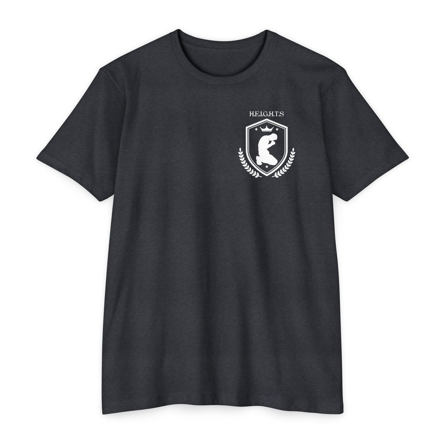 Adult Heights Christian White Letters & Image Premium Tee