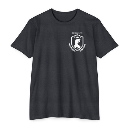 Adult Heights Christian White Letters & Image Premium Tee