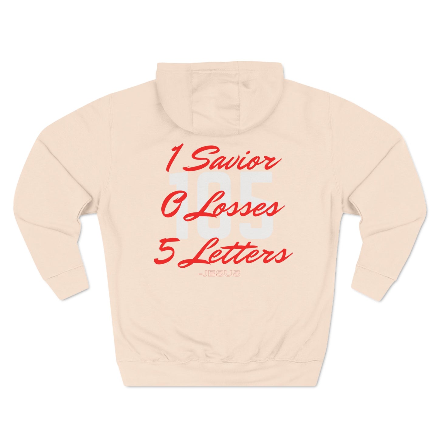 Adult 105 Christian Red and White Letters Hoodie