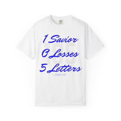 Adult 105 Christian Blue and White Letters