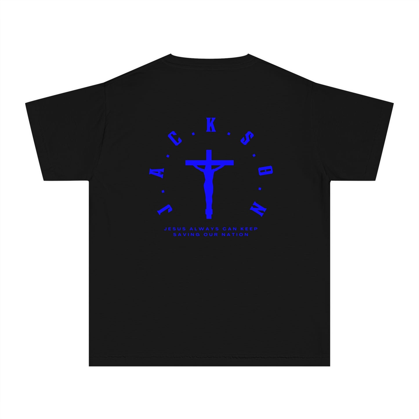 Youth Jackson Believing Christian Blue Letters & Cross
