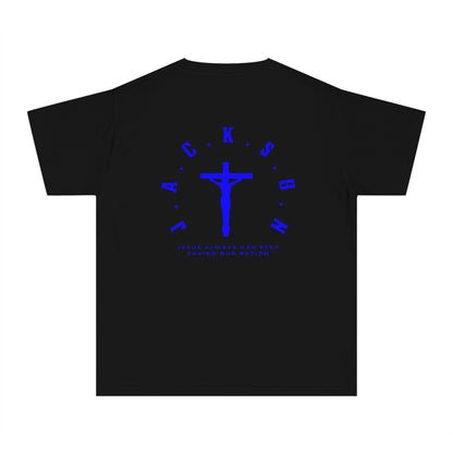 Youth Jackson Believing Christian Blue Letters & Cross