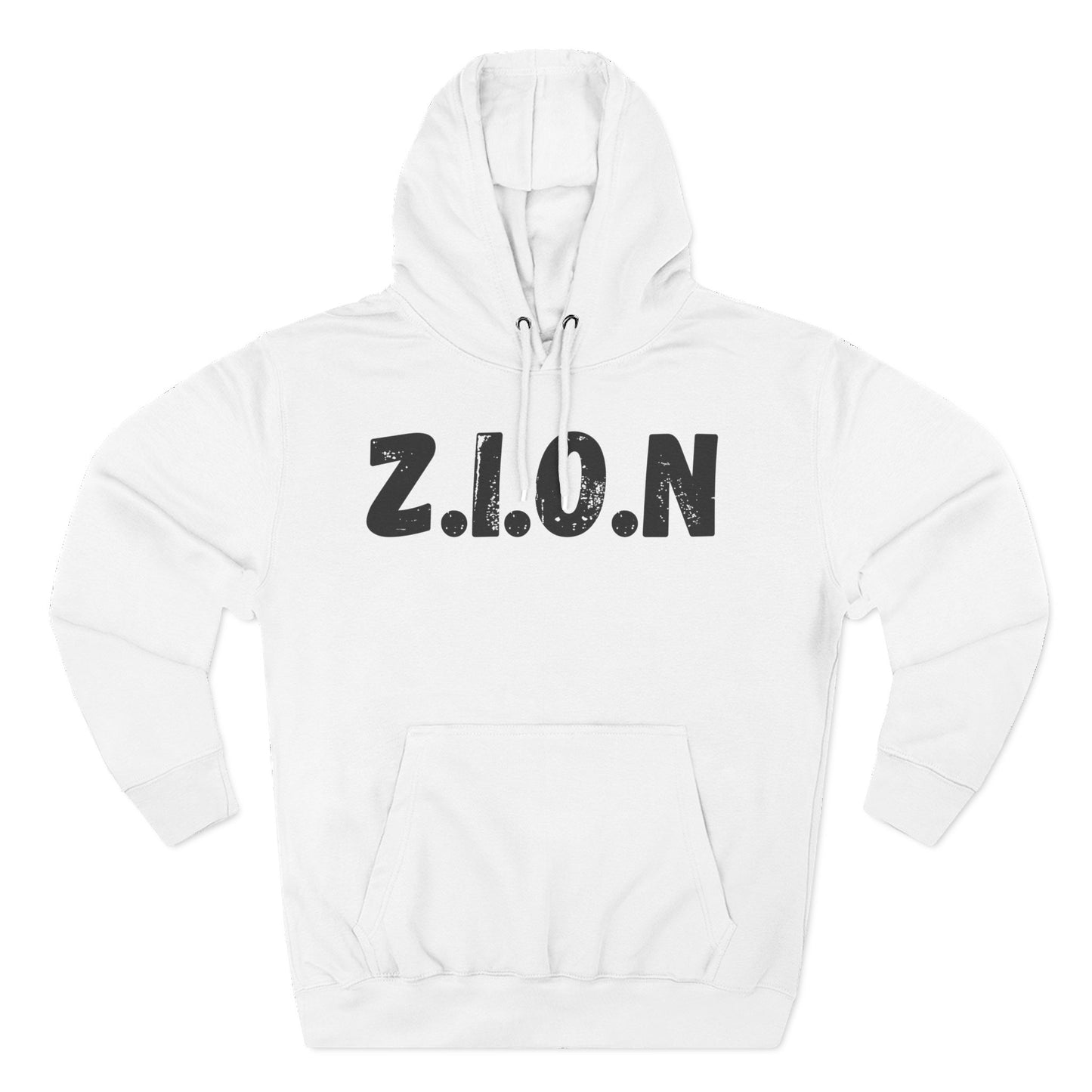 Adult Zion Black Words & Image Pullover Hoodie