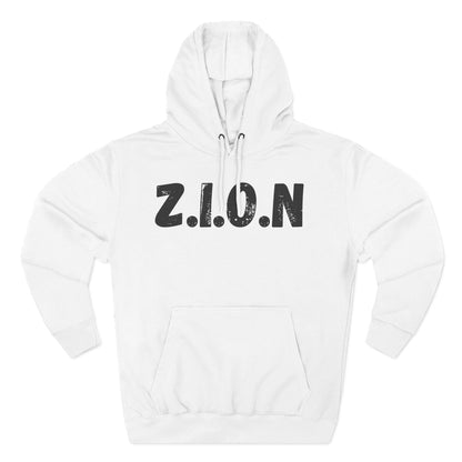 Adult Zion Black Words & Image Pullover Hoodie