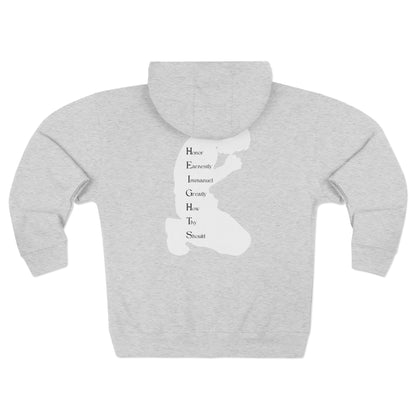 Heights White Hoodie Zipper