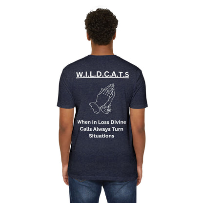 Adult Wildcats Christian White Letters & Picture Premium tee