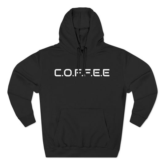 Adult Coffee Christian White Words Only Hoodie