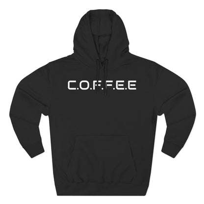 Adult Coffee Christian White Words Only Pullover Hoodie