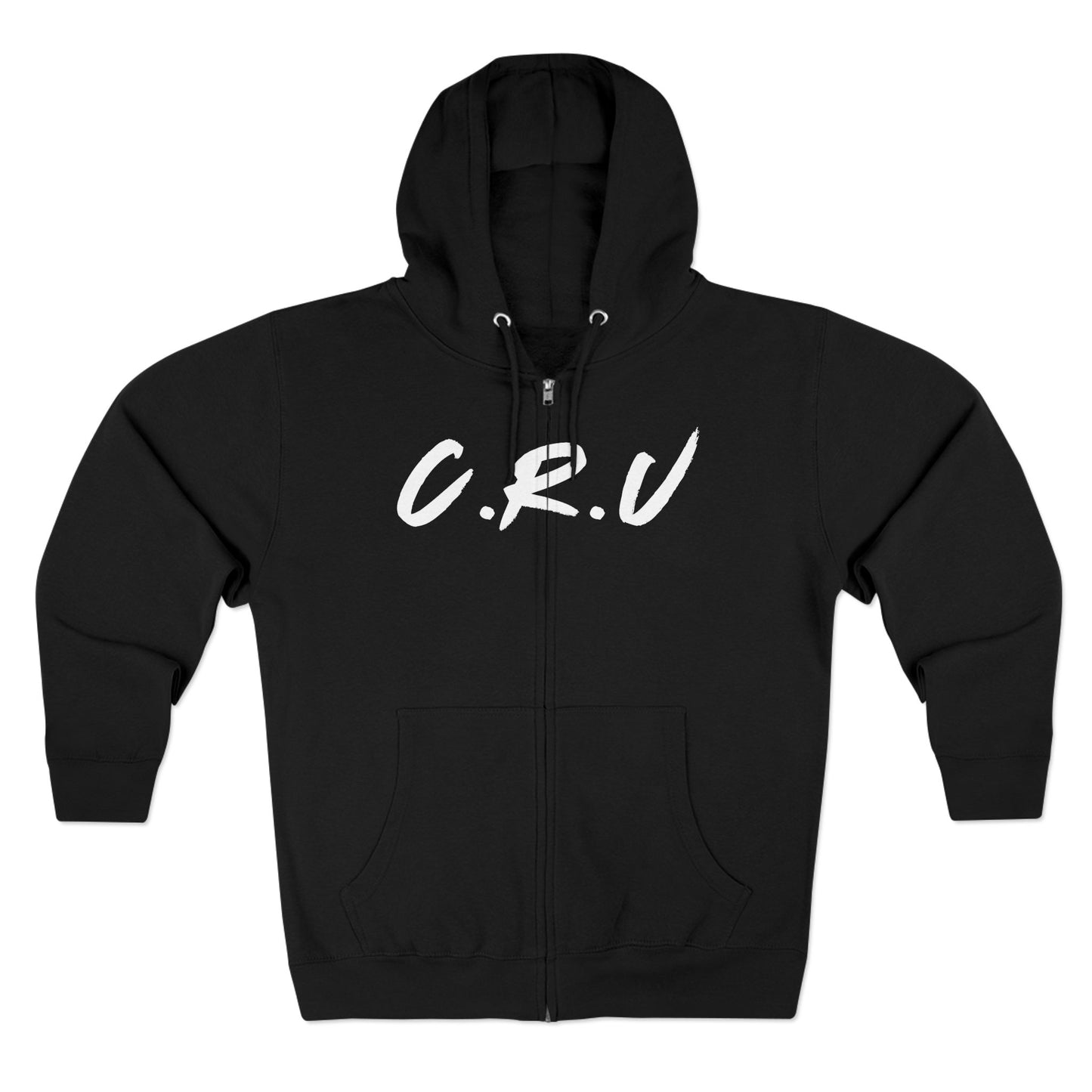 Adult Cru White Zipper Hoodie