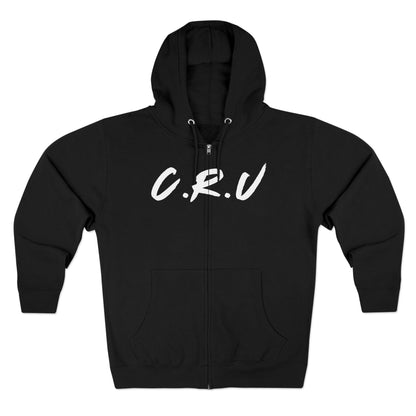 Adult Cru White Zipper Hoodie