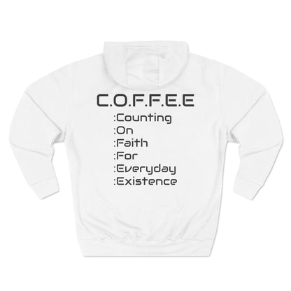 Adult Coffee Christian Black Words Only Hoodie