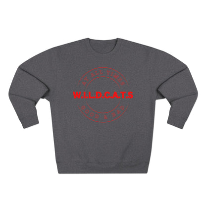 Wildcats Christian Red Letters & Picture Crewneck