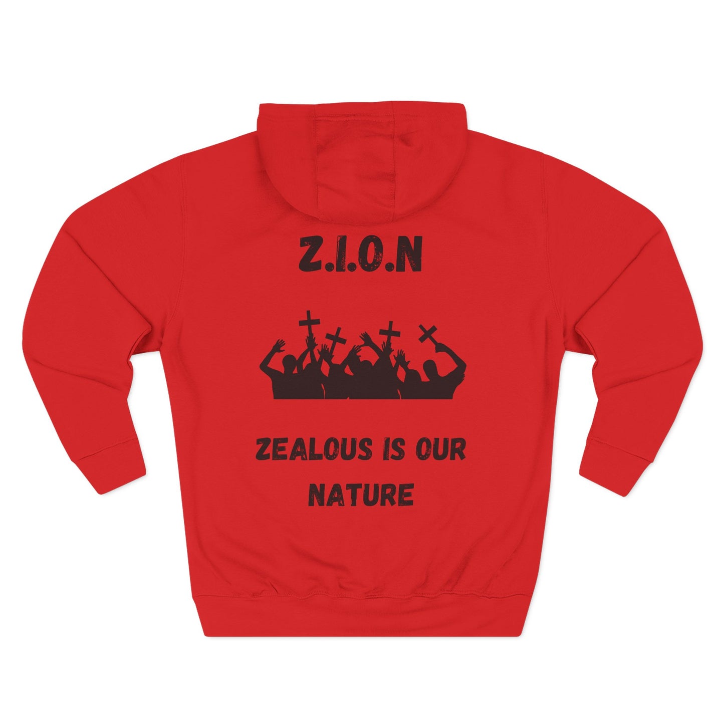 Adult Zion Black Words & Image Pullover Hoodie