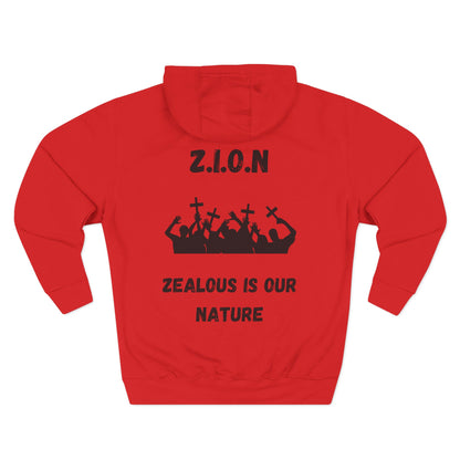 Adult Zion Black Words & Image Pullover Hoodie