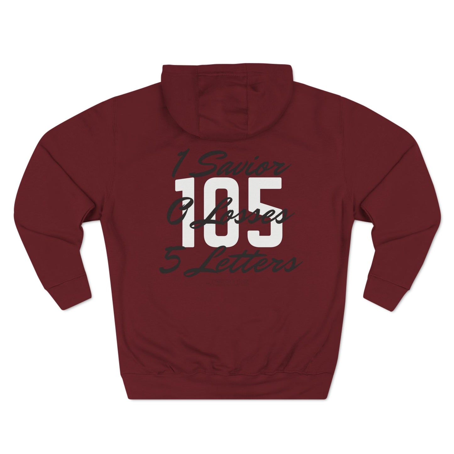 Adult 105 Christian Black and White Letters Hoodie