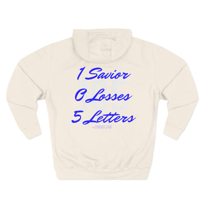 Adult 105 Christian Blue and White Letters Hoodie
