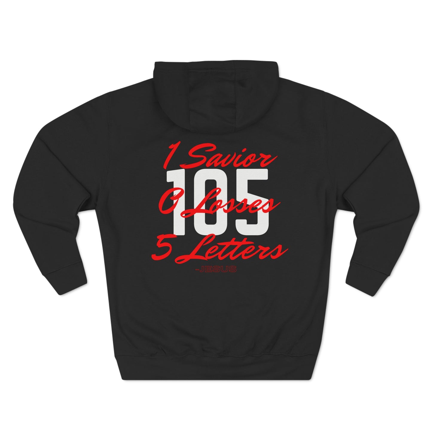 Adult 105 Christian Red and White Letters Hoodie