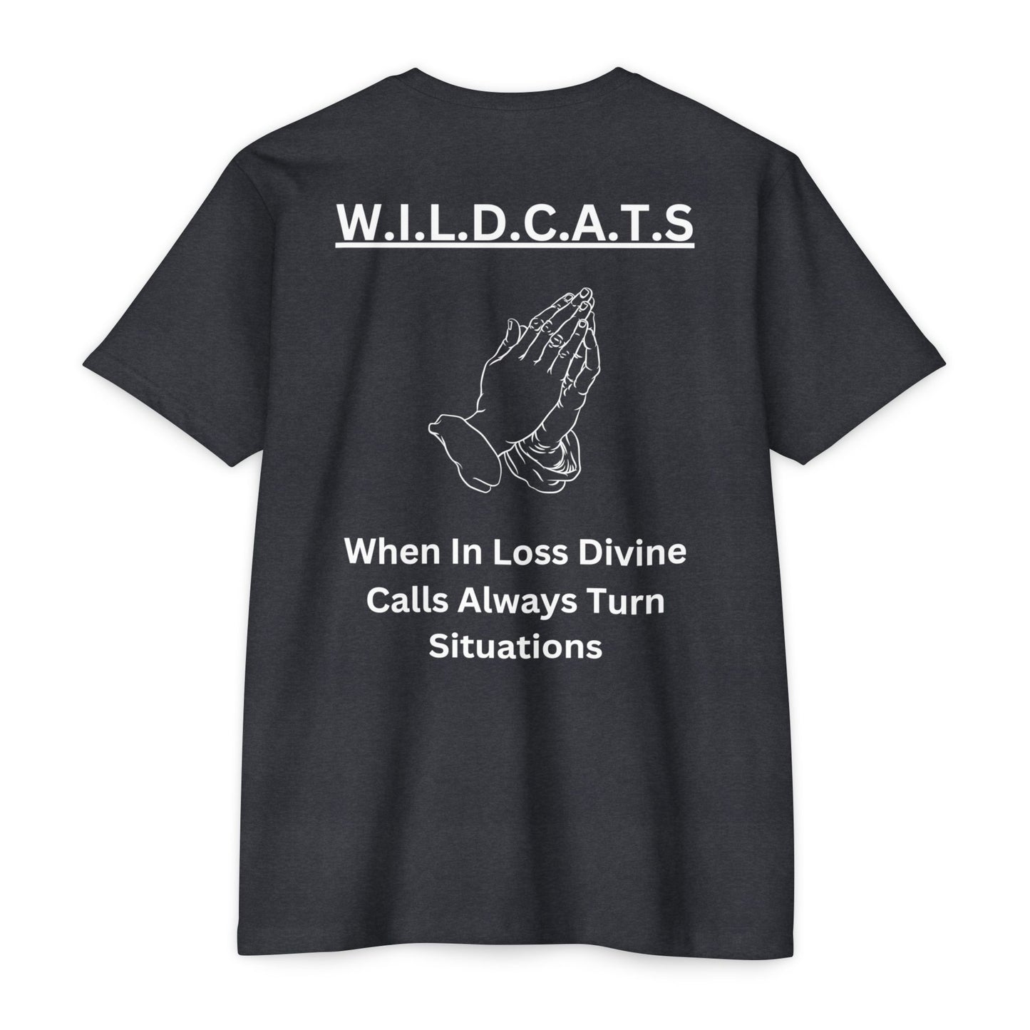 Adult Wildcats Christian White Letters & Picture Premium tee