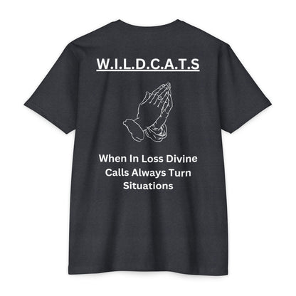Adult Wildcats Christian White Letters & Picture Premium tee