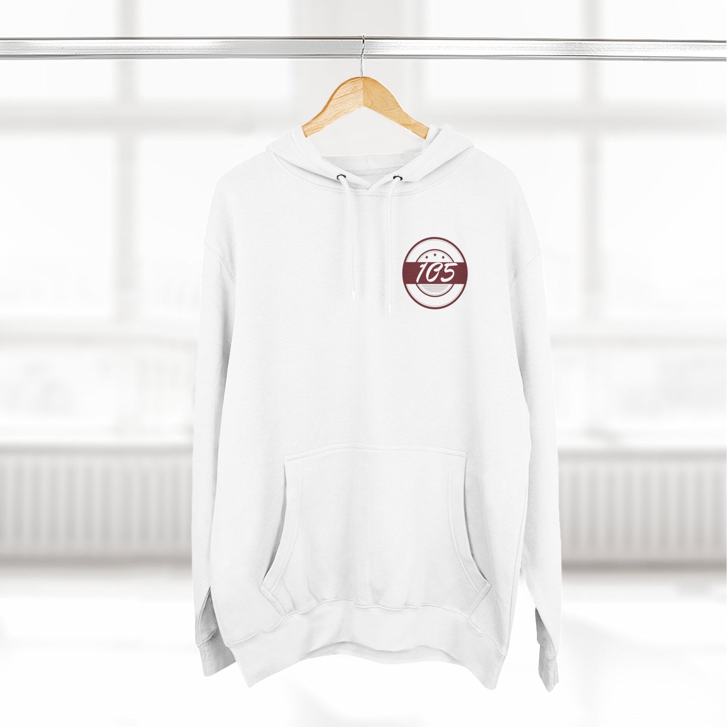 Adult 105 Christian Marron and White Letters Hoodie
