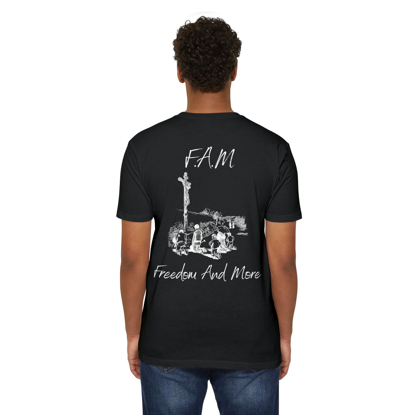 Adult Fam Christian White Letters & Image Premium Tee