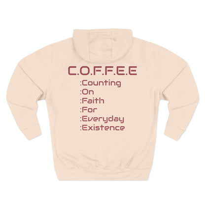 Adult Coffee Christian Marron Words Only Hoodie