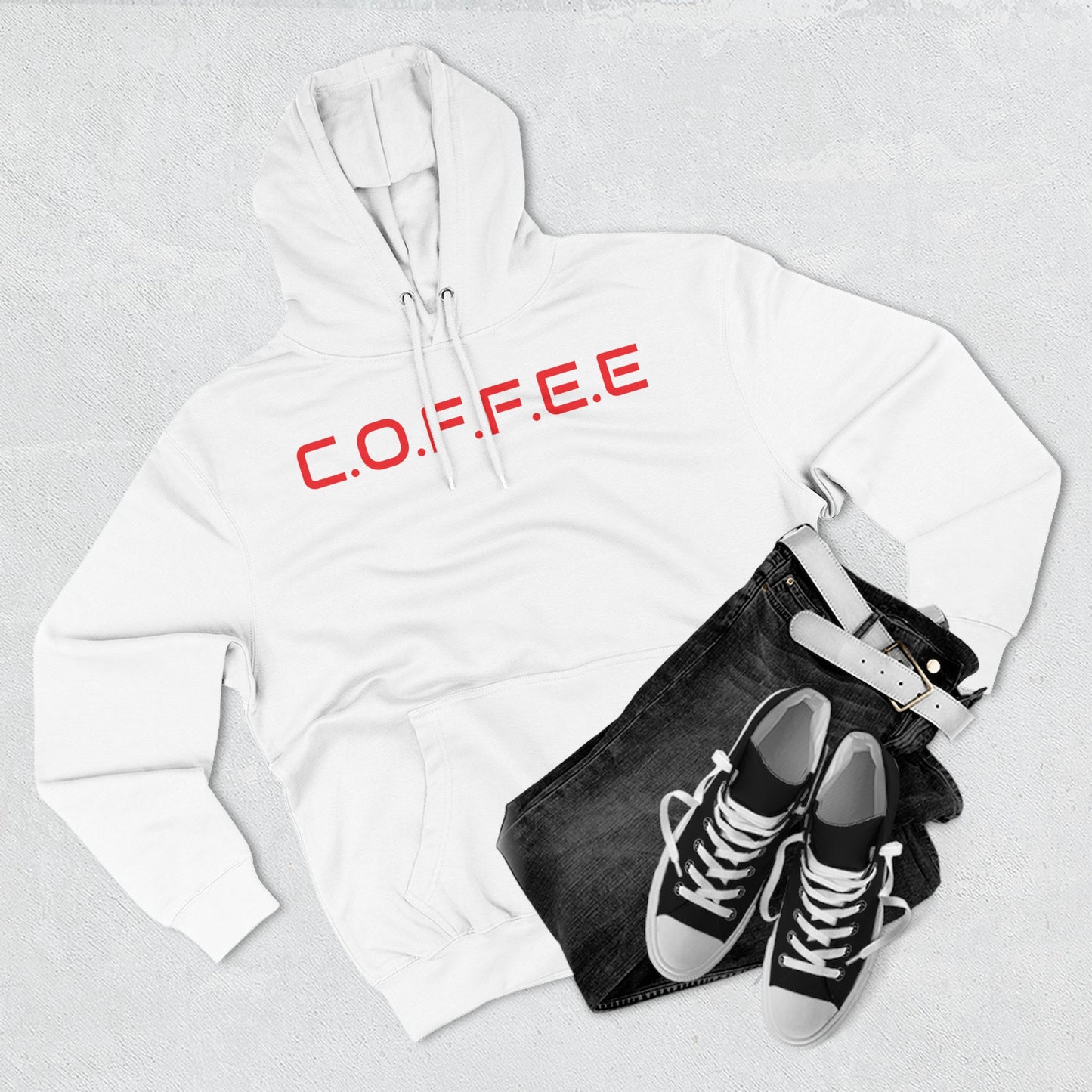 Adult Coffee Christian Red Words Only Hoodie