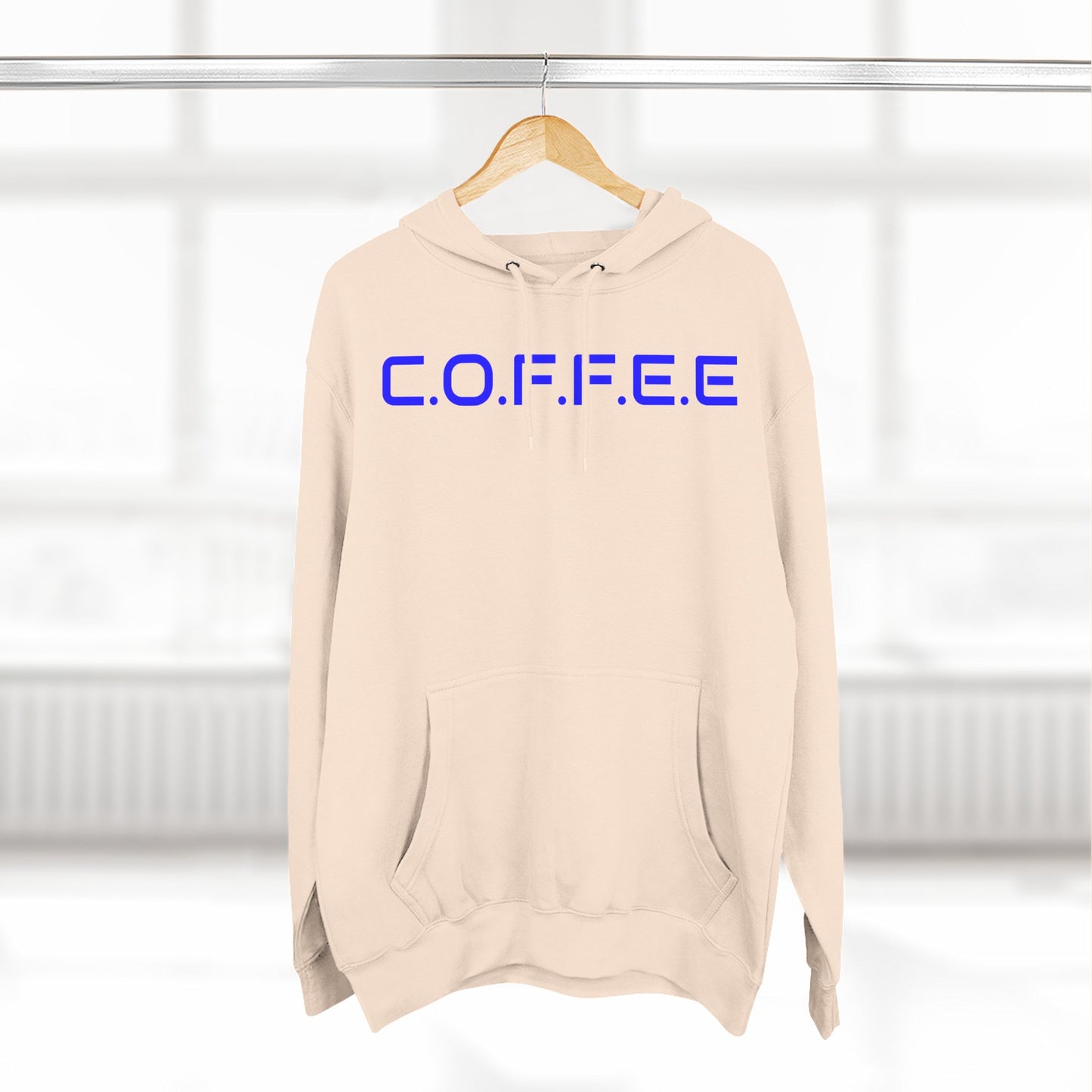 Adult Coffee Christian Blue Words Only Hoodie