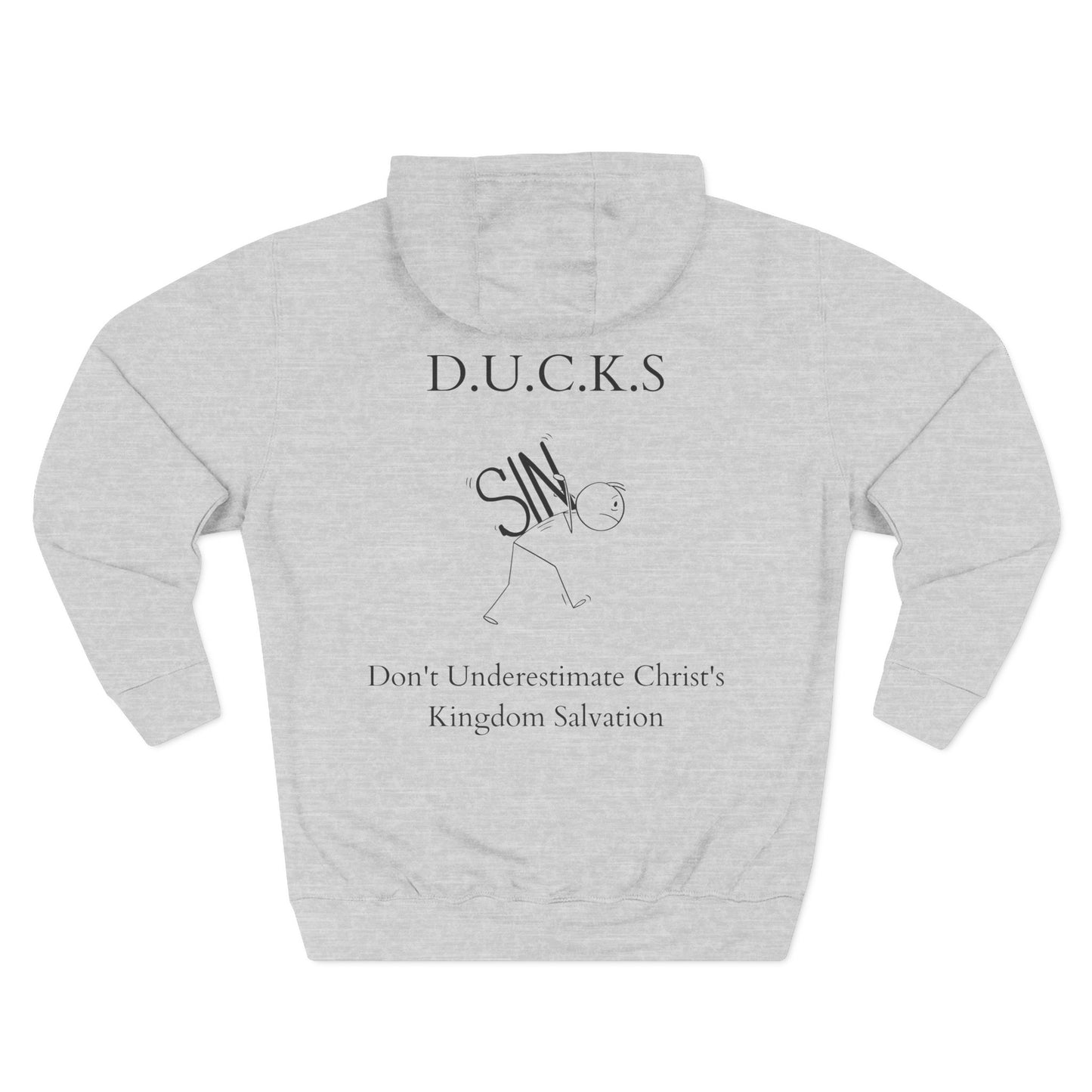 Adult Ducks Christian Black Words Pullover Hoodie